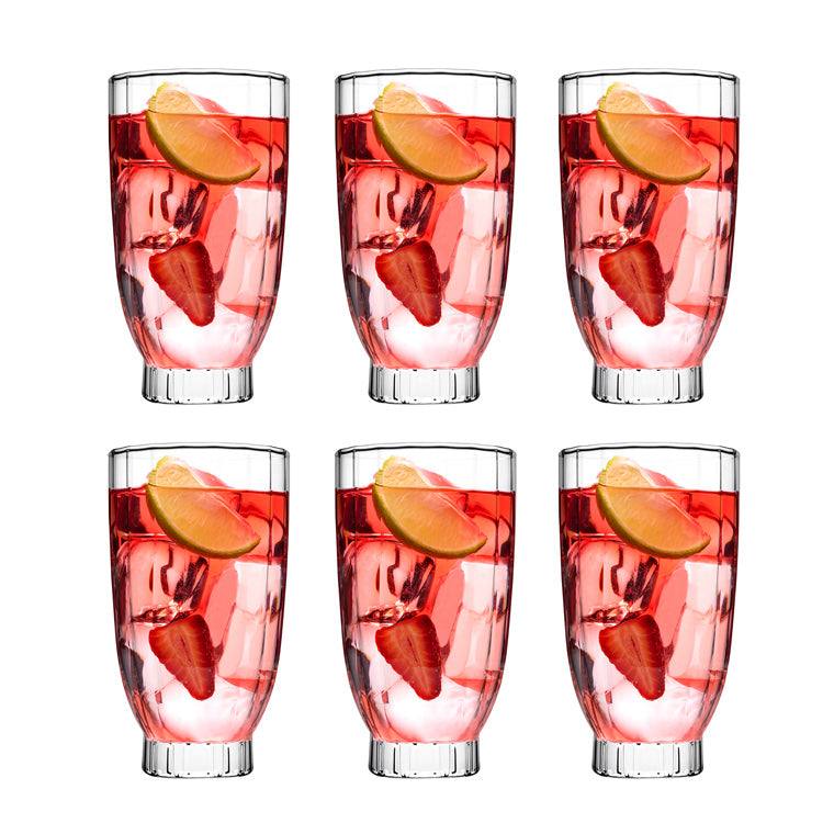 Pasabahce Amore Long Drink Tumblers 410ml, Set of 6