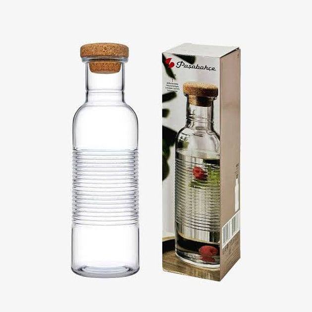 Pasabahce Hoop Glass Bottle with Cork Lid 1000ml