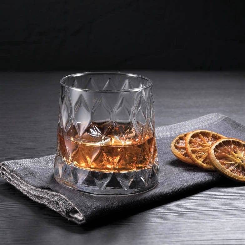 Pasabahce Leafy Whiskey Tumblers 300ml, Set of 4