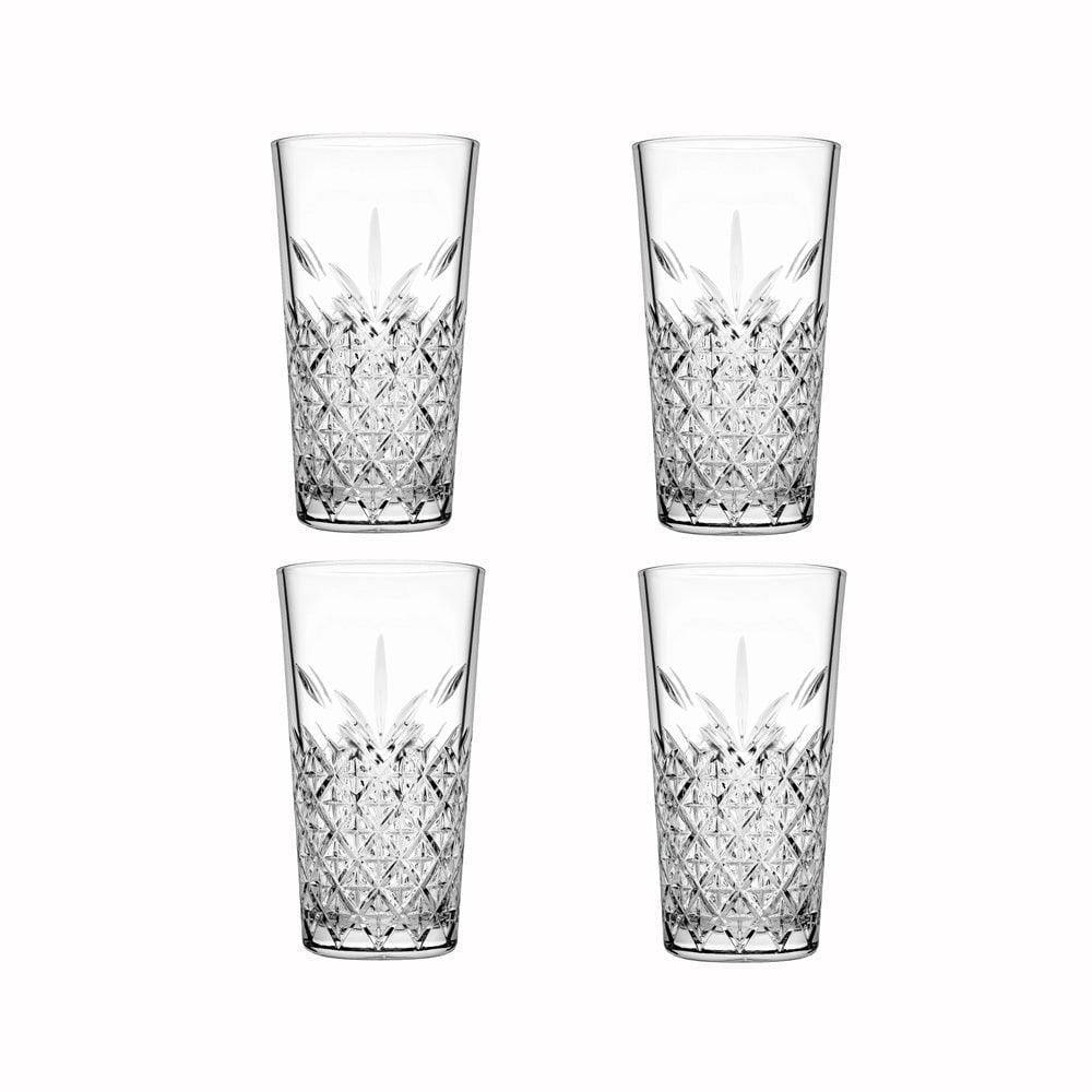 Pasabahce Timeless Tapered Long Drink Glasses 360ml, Set of 4