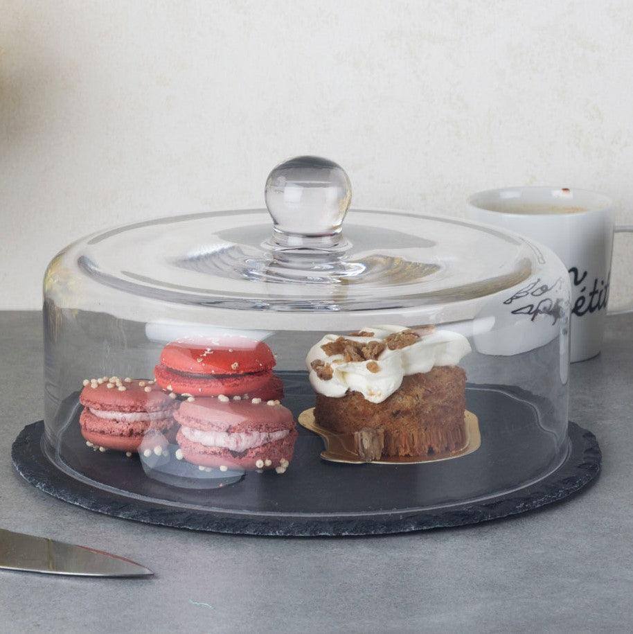 Philosophy Home Bakers Glass Dome with Slate Base