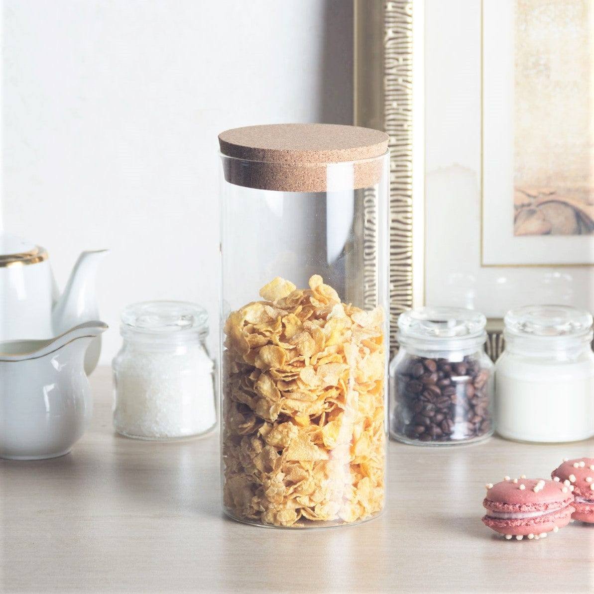 Philosophy Home Glass Storage Jar with Cork Lid - Tall