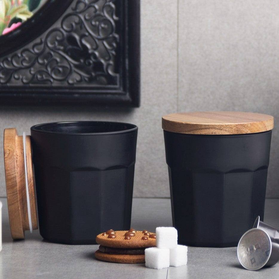 Philosophy Home Glass Storage Jar with Lid - Matte Black