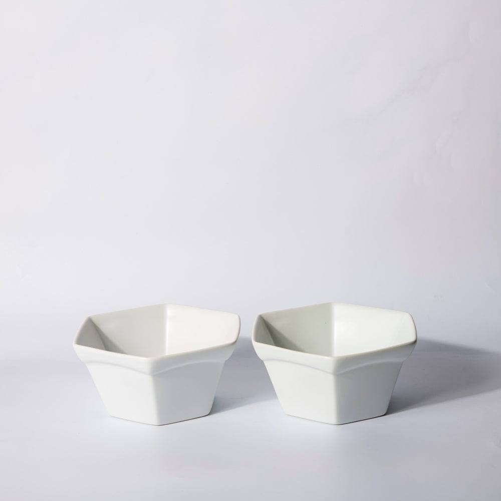 Philosophy Home Hex Ceramic Bowls, Set of 2 - Matte White