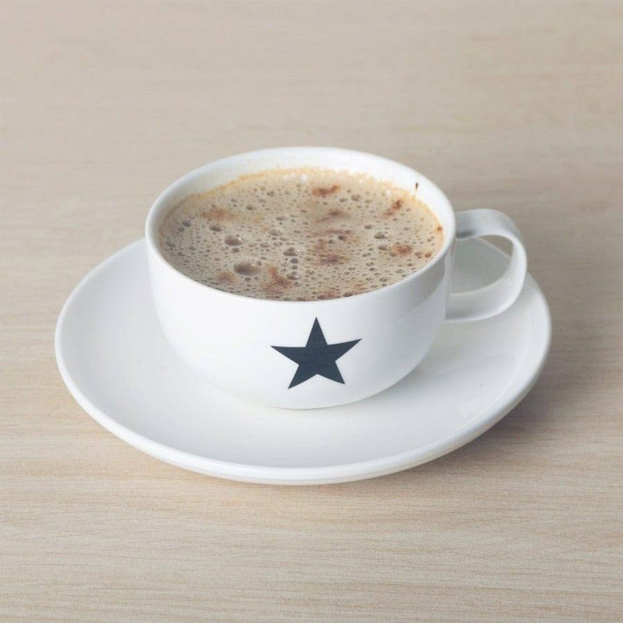 Philosophy Home Porcelain Coffee Cup and Saucer Set - Black Star