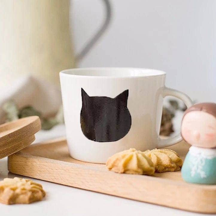 Philosophy Home Porcelain Short Cup With Decal and Lid - Cat