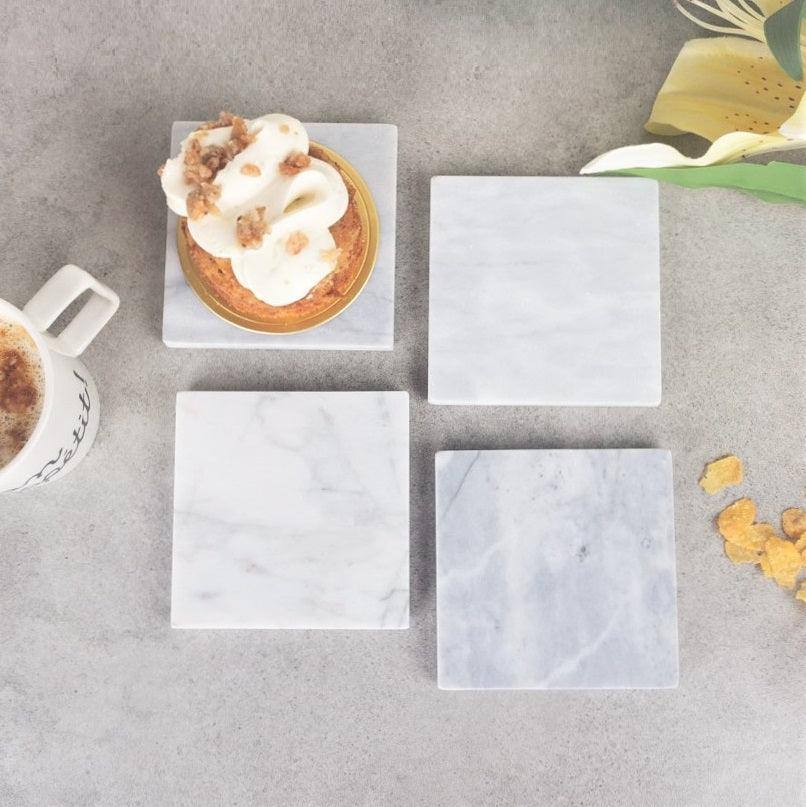 Philosophy Home Square Marble Coasters, Set of 4