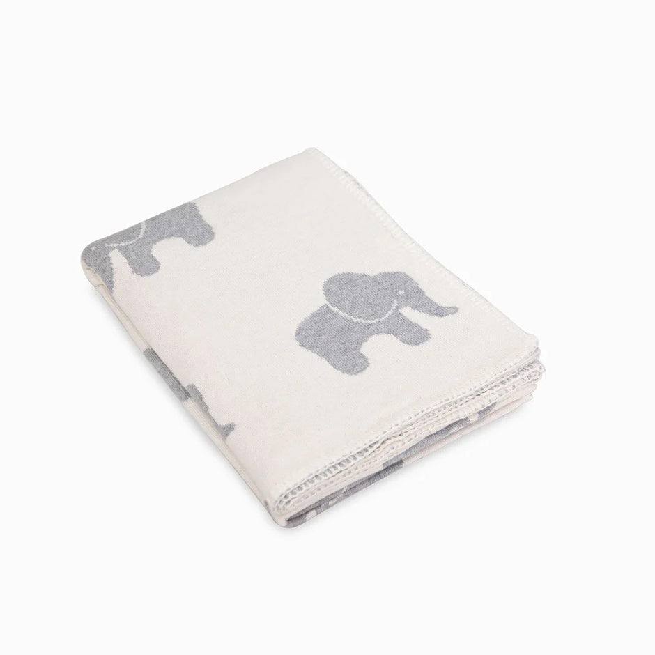 Pomme Knitted Baby Blanket - Elephant