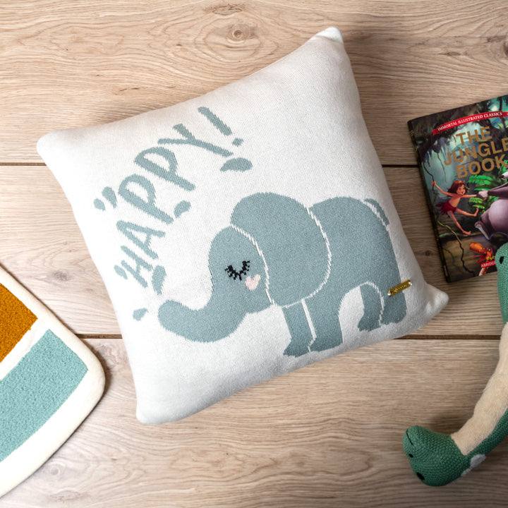 Pomme Knitted Cushion Cover - Elephant