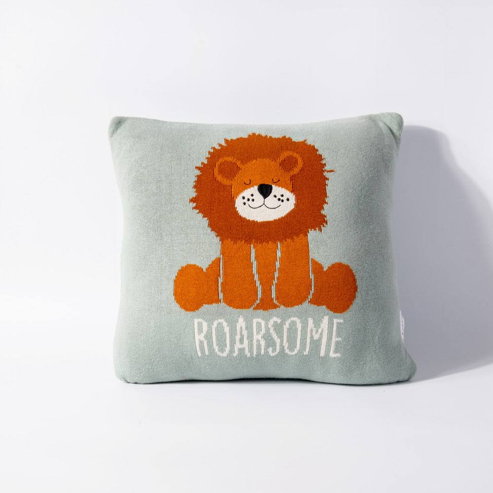 Pomme Knitted Cushion Cover - Lion