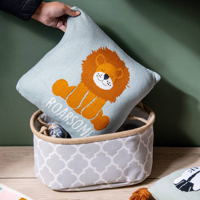 Pomme Knitted Cushion Cover - Lion