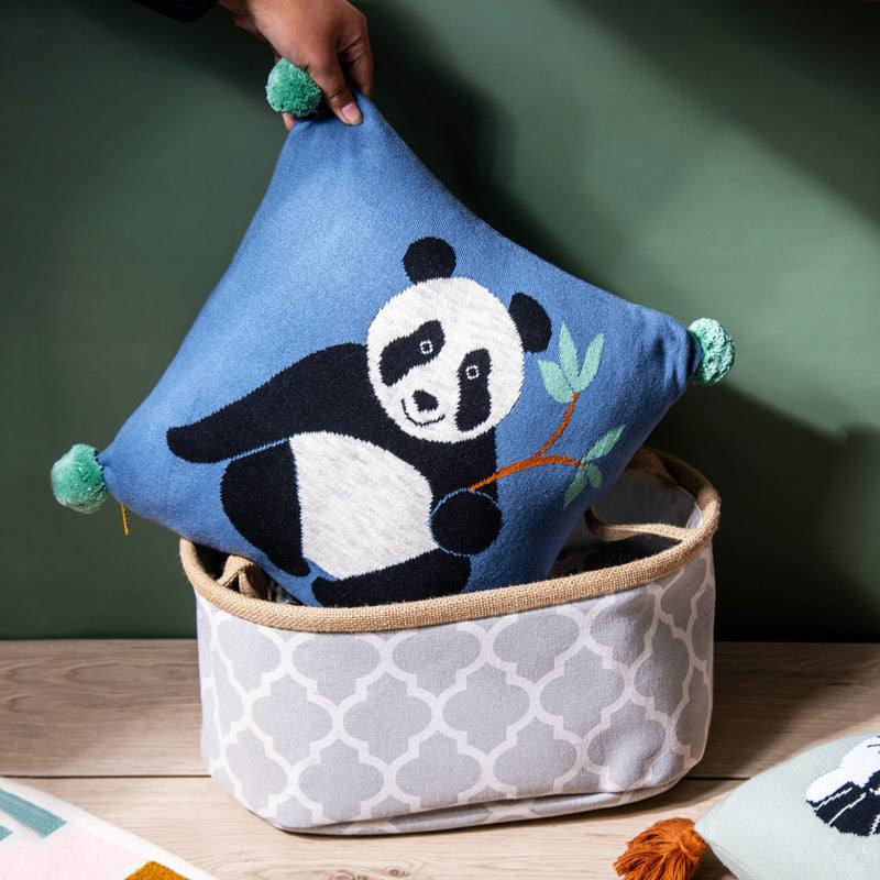 Pomme Knitted Cushion Cover - Panda