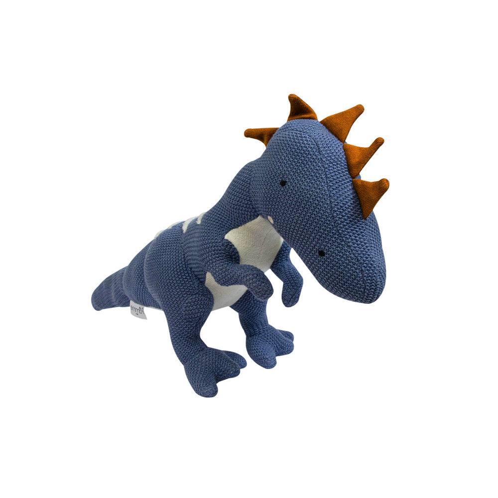 Pomme Knitted Soft Toy - Blue Dinosaur