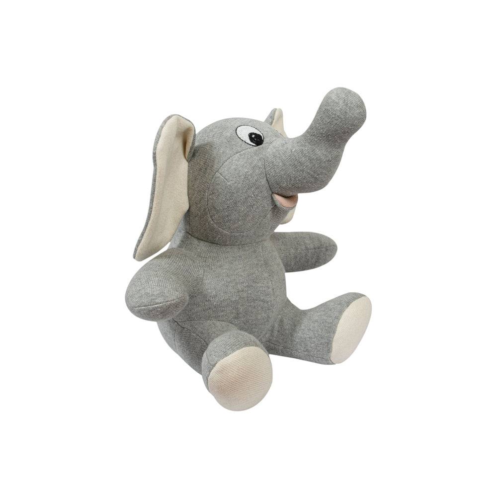 Pomme Knitted Soft Toy - Grey Baby Elephant