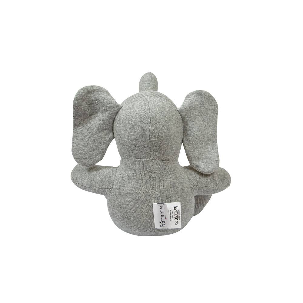 Pomme Knitted Soft Toy - Grey Baby Elephant