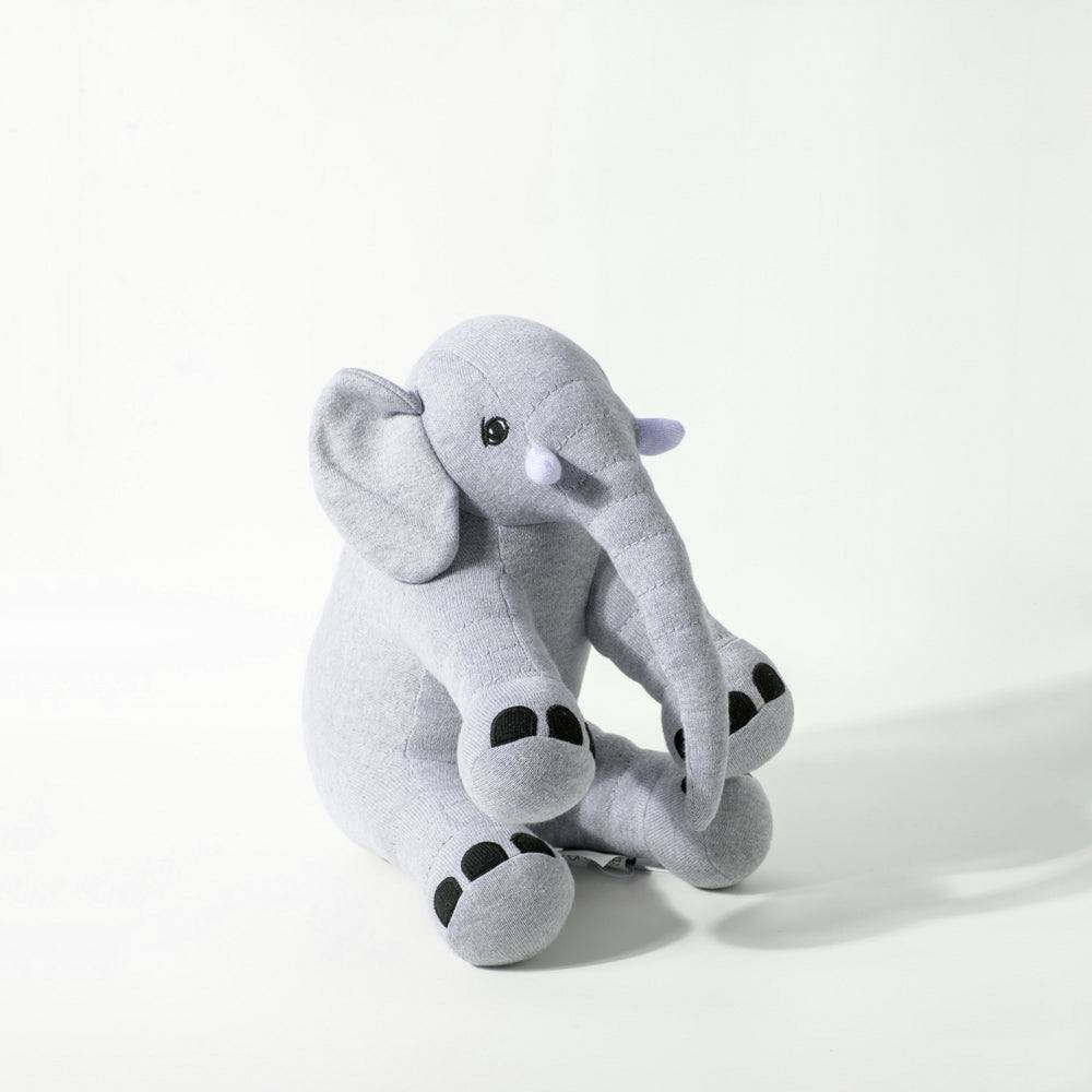 Pomme Knitted Soft Toy - Grey Elephant