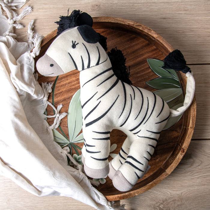 Pomme Knitted Soft Toy - White Zebra