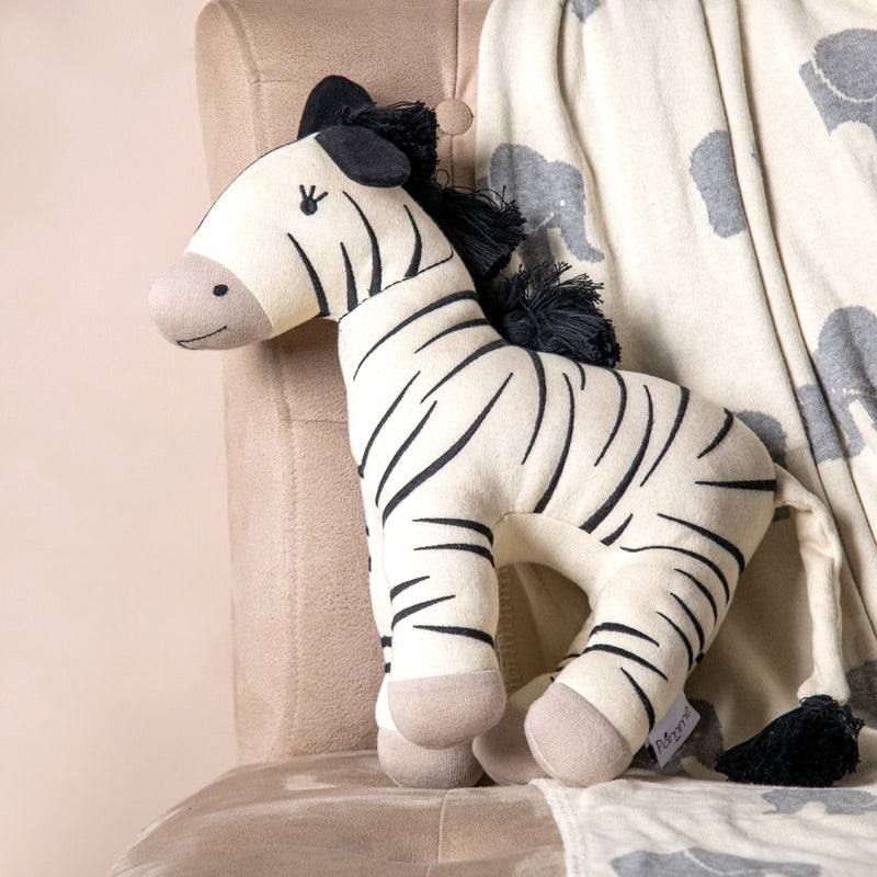 Pomme Knitted Soft Toy - White Zebra