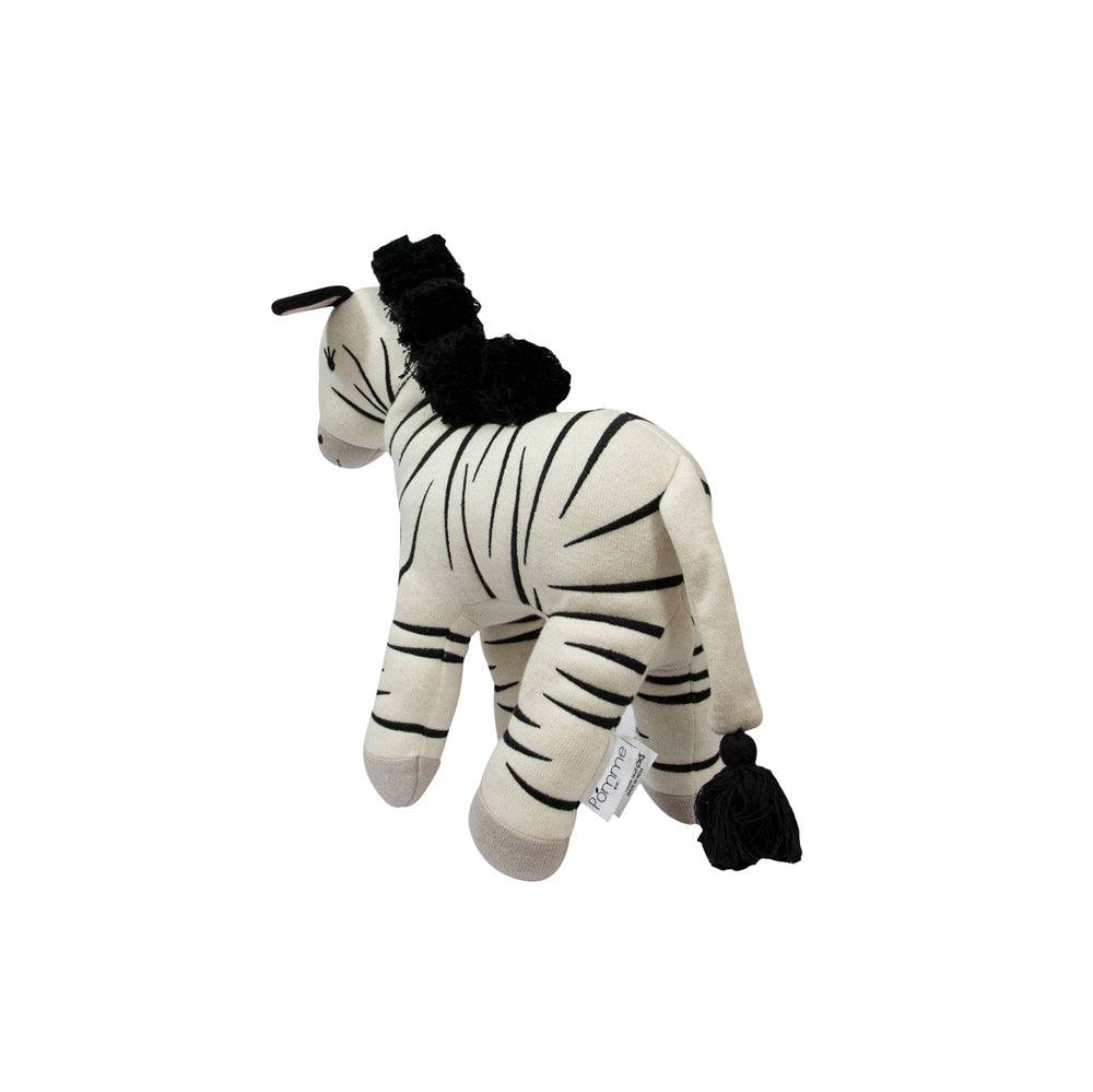 Pomme Knitted Soft Toy - White Zebra