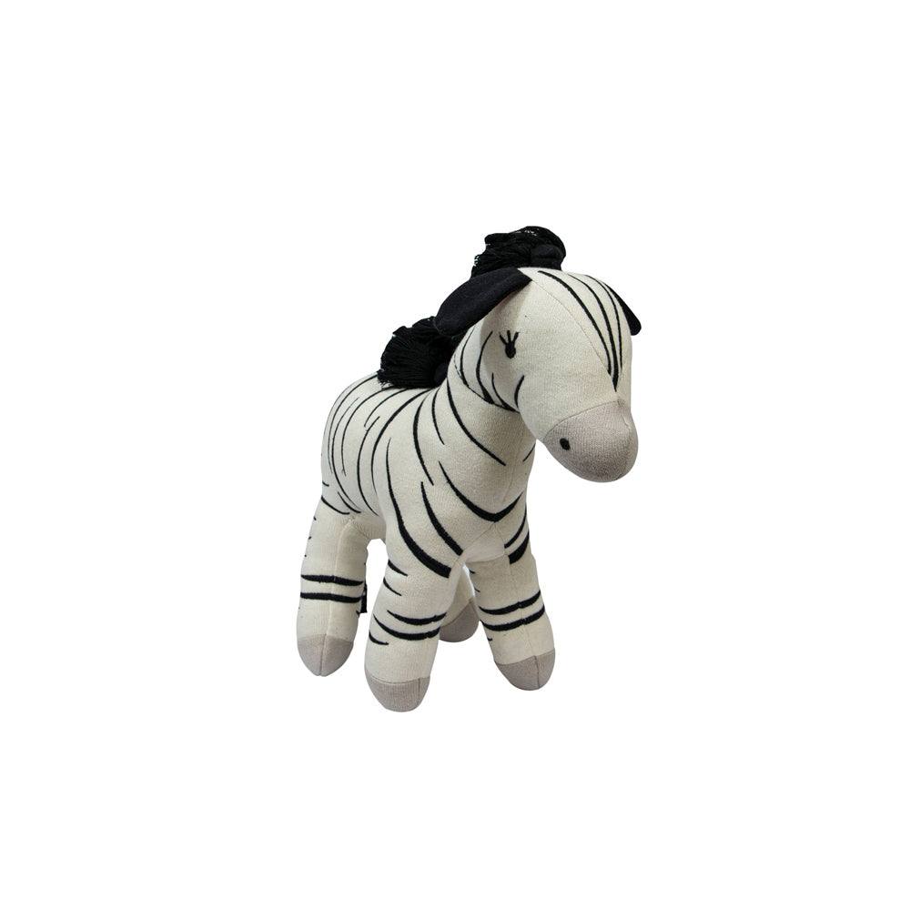 Pomme Knitted Soft Toy - White Zebra