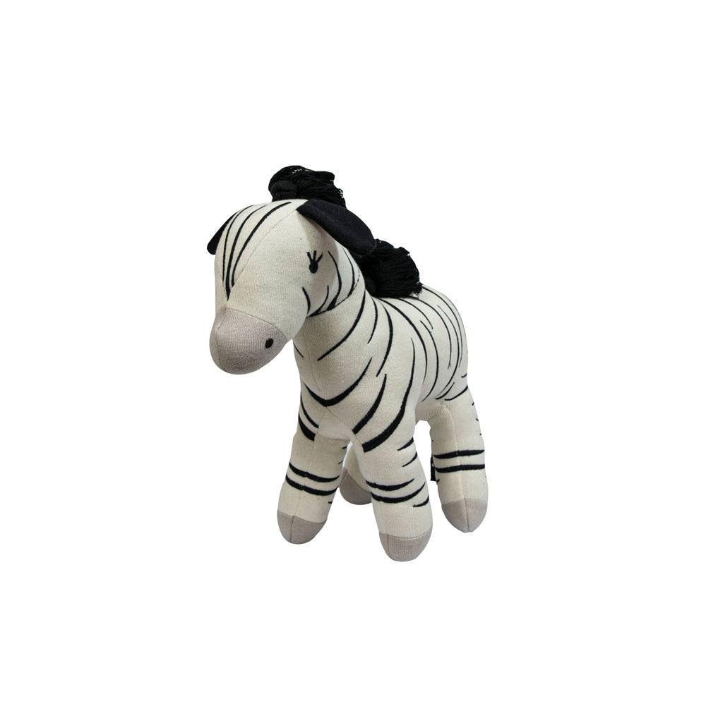 Pomme Knitted Soft Toy - White Zebra