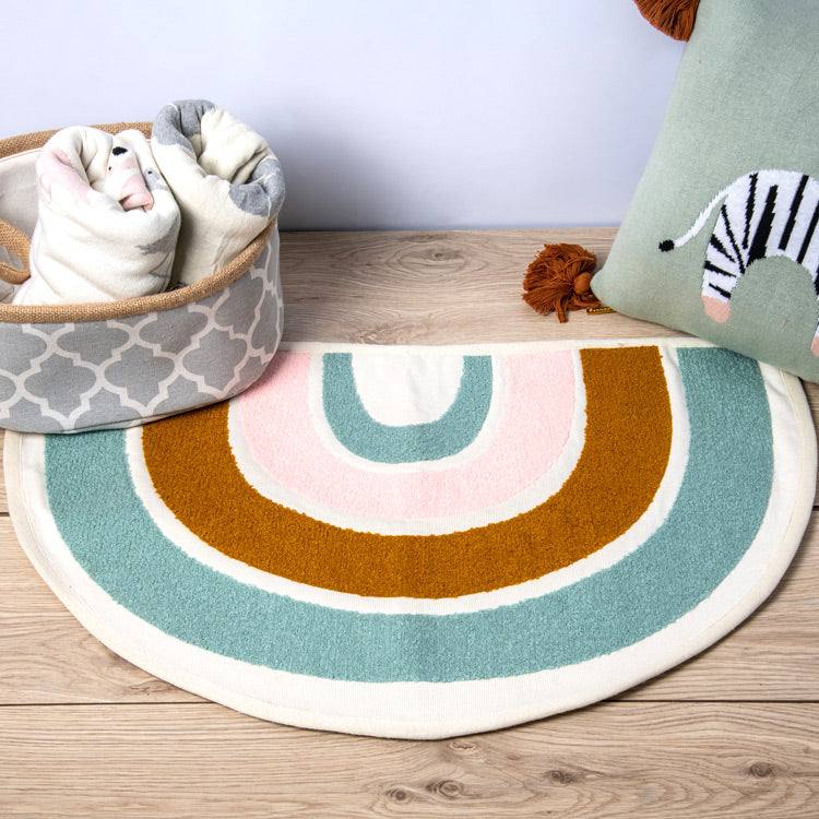 Pomme Rainbow Floor Rug - Blue Brown