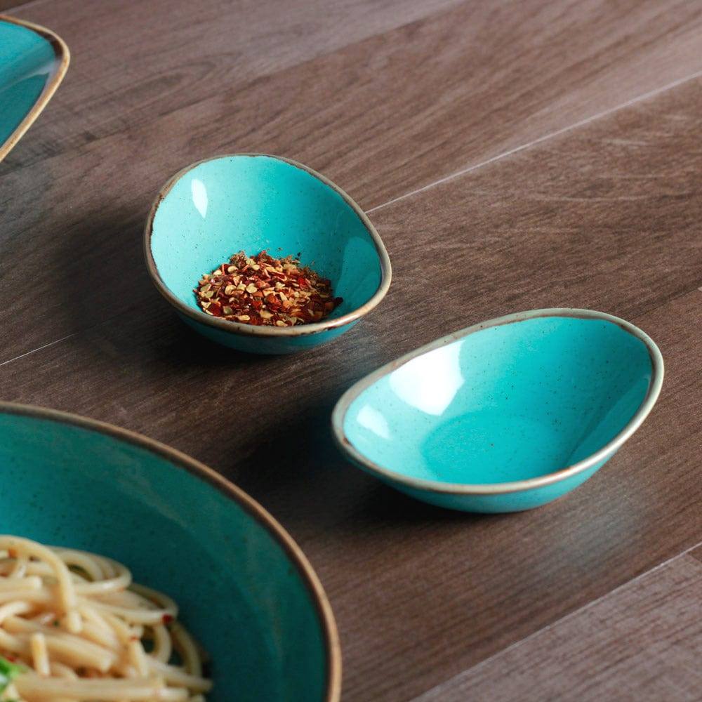 Porland Turkey Grazia Seasons Oval Mini Bowls, Set of 2 - Turquoise