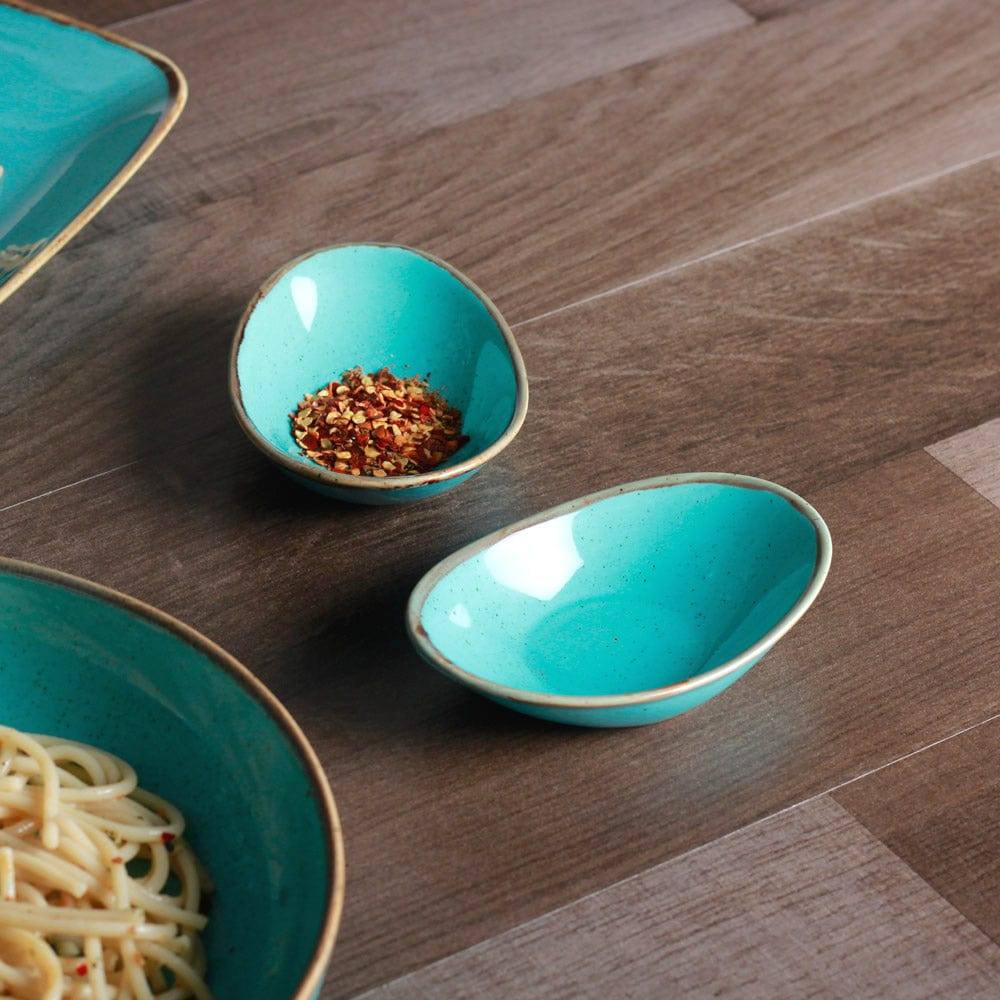 Porland Turkey Grazia Seasons Oval Mini Bowls, Set of 2 - Turquoise