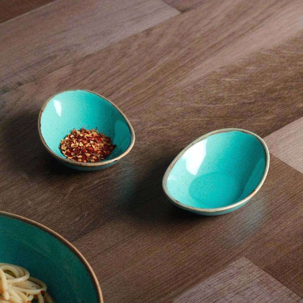 Porland Turkey Grazia Seasons Oval Mini Bowls, Set of 2 - Turquoise