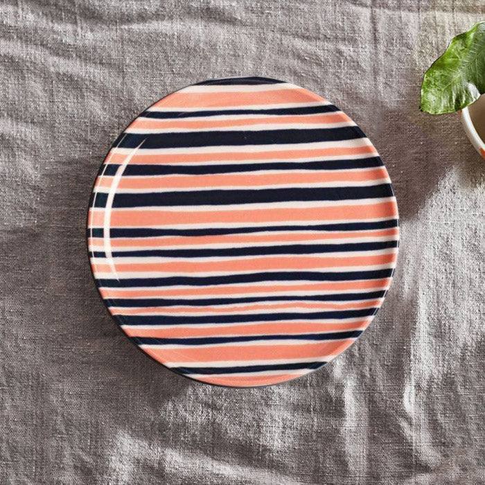 Porland Turkey Ruby Shapely Quarter Plate - Orange Stripes