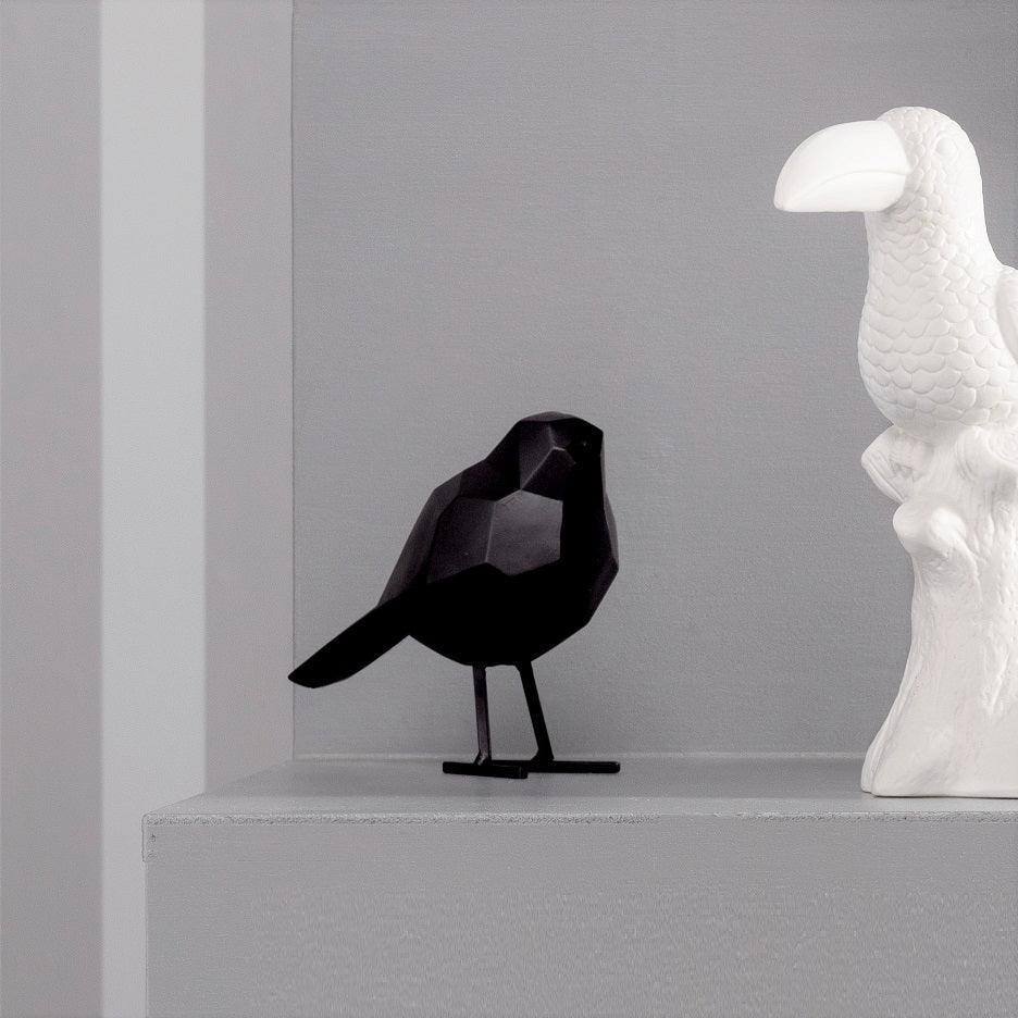 Present Time Bird Faceted Sculpture Small - Black