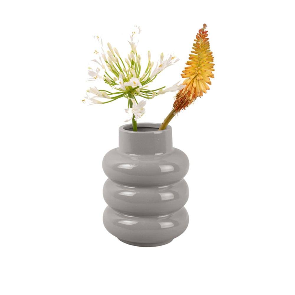 Present Time Bobbly Glazed Vase, Medium - Grey