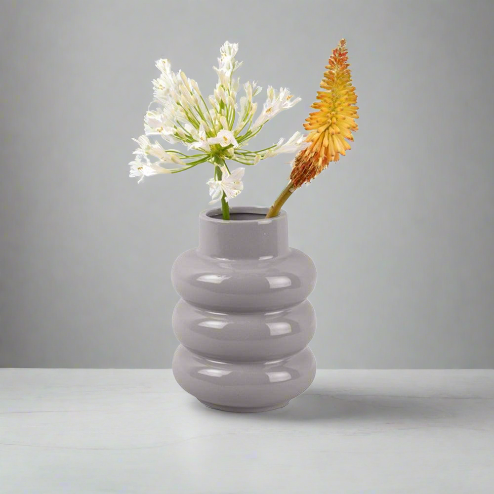 Bobbly Glazed Vase, Medium - Grey