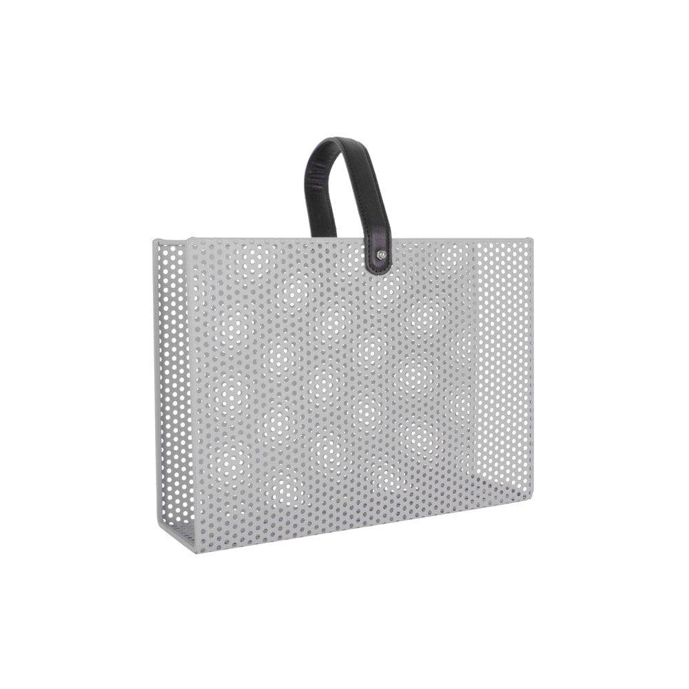 Present Time Mesh Magazine Rack - Warm Grey