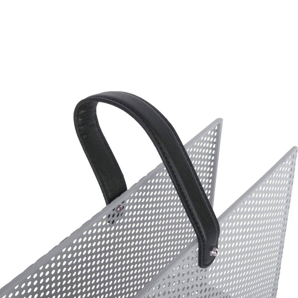 Present Time Mesh Magazine Rack - Warm Grey