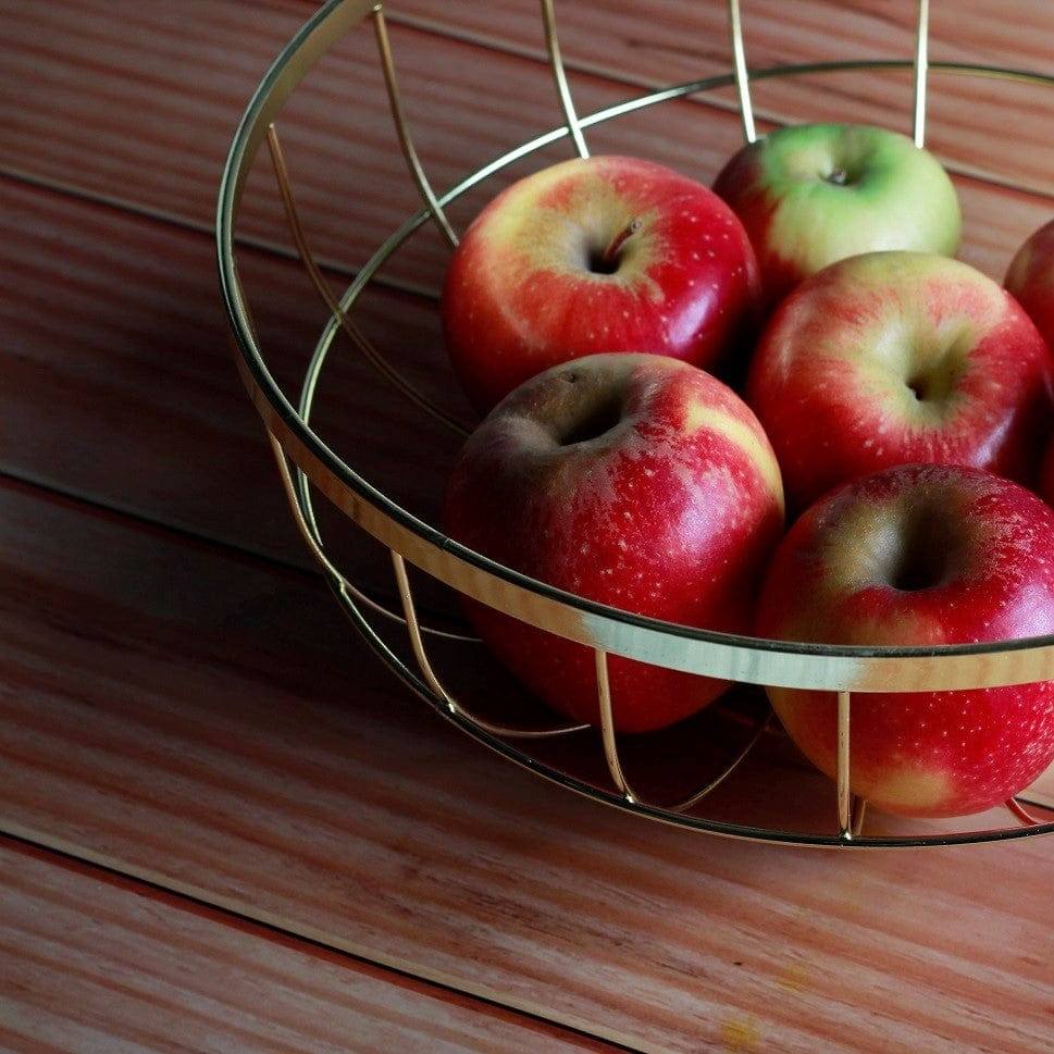 Present Time Open Grid Fruit Basket - Gold