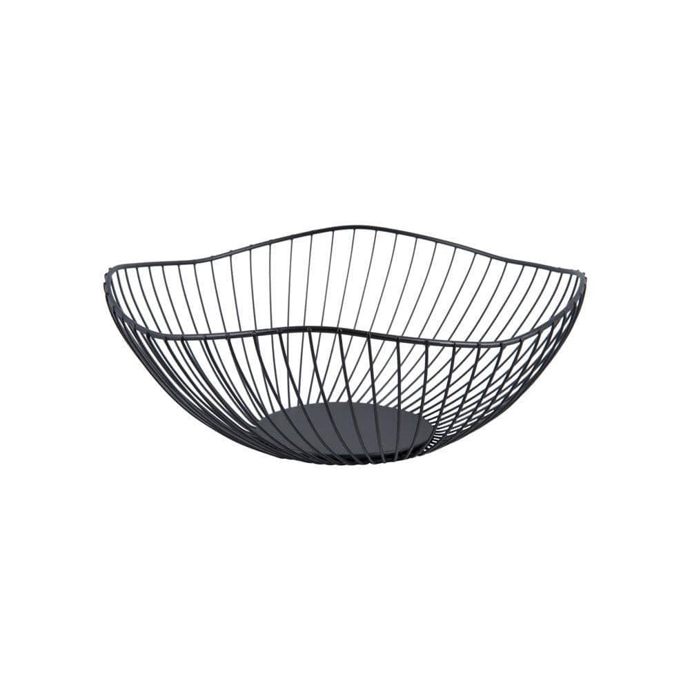 Present Time Wave Fruit Basket Small - Matte Black