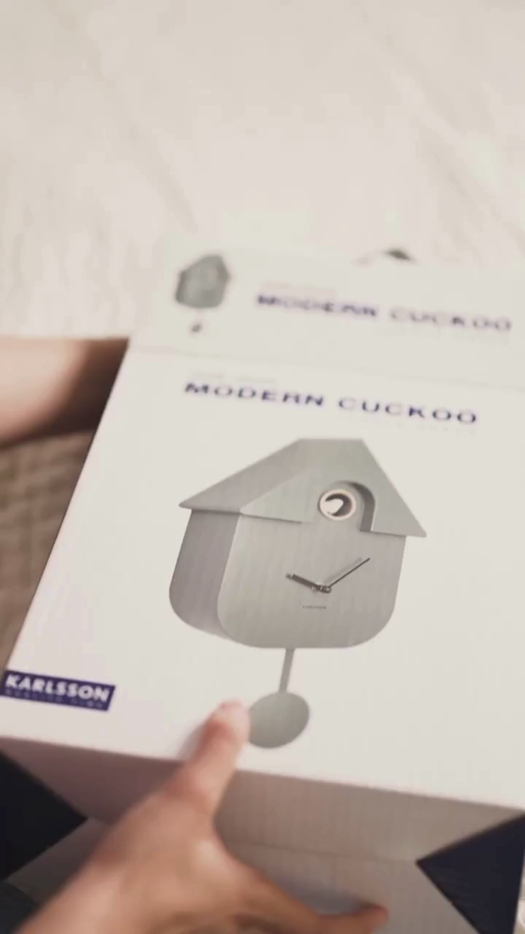 Karlsson Modern Cuckoo Pendulum Wall Clock - Light Wood
