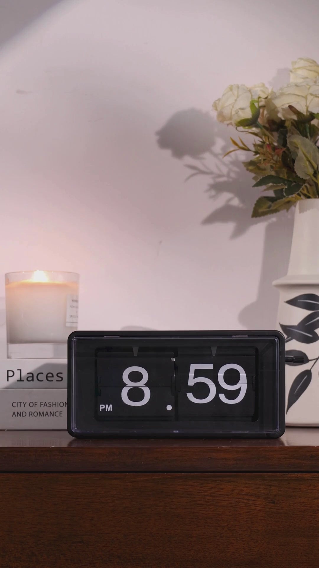 Karlsson Retro Boxed Flip Table Clock - White