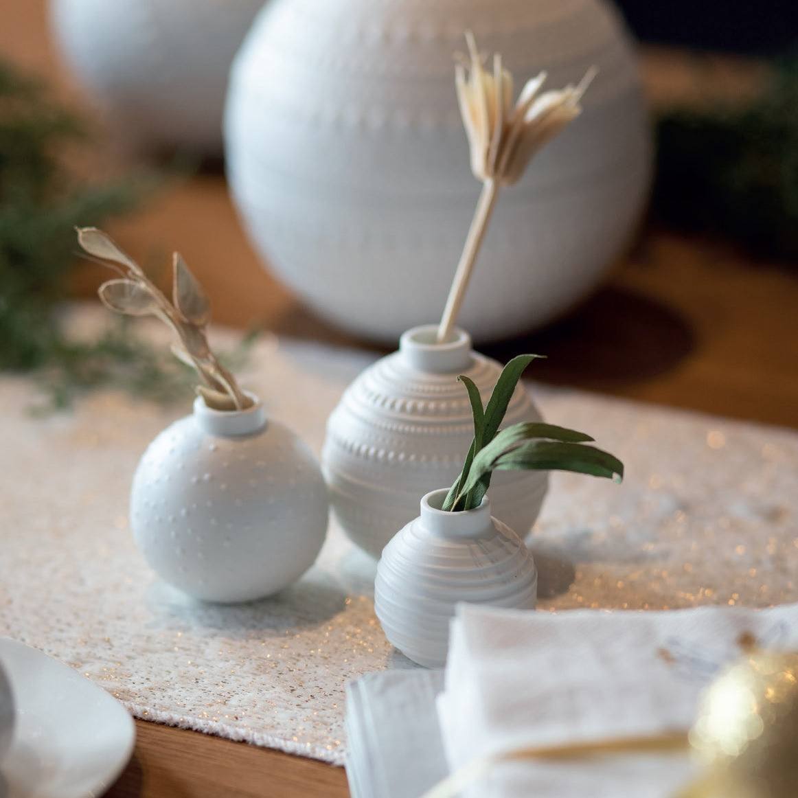 Rader Germany Miracle Ball Mini Vases, Set of 3 - White