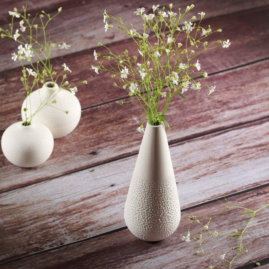 Rader Germany Pearl Dotted Cone Mini Vase - White