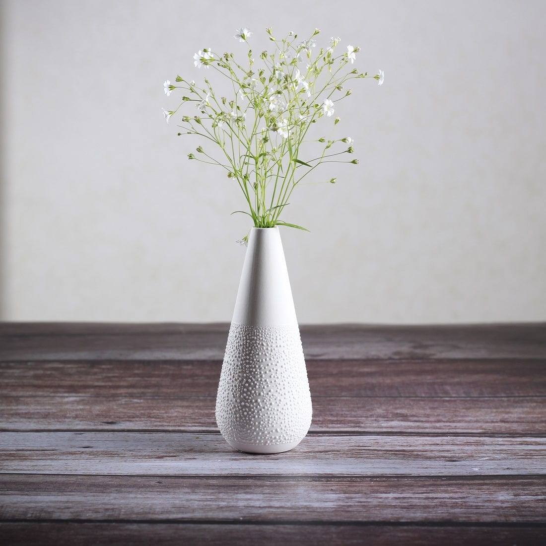 Rader Germany Pearl Dotted Cone Mini Vase - White