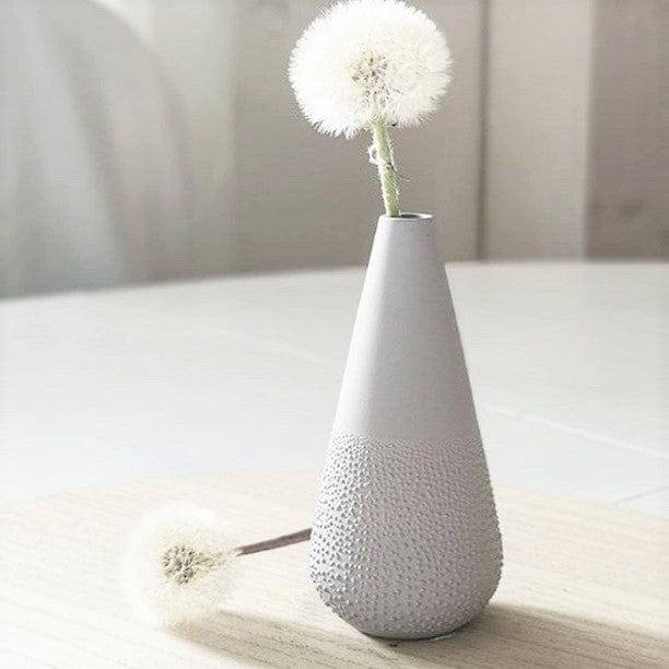 Rader Germany Pearl Dotted Cone Mini Vase - White