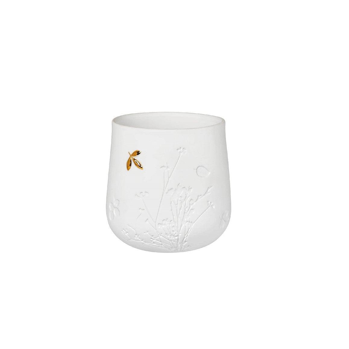 Rader Germany Porcelain Tealight Holder - Golden Leaf