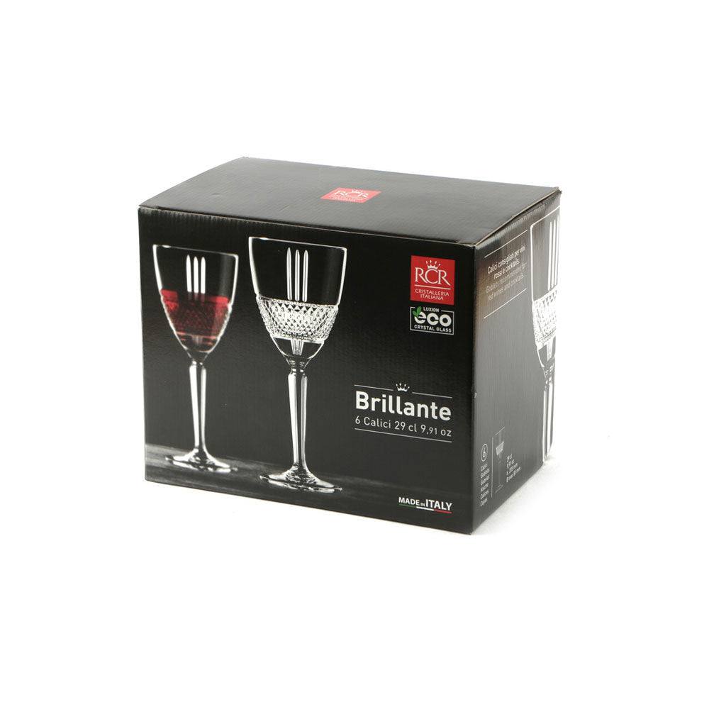 RCR Italy Brillante Red Wine Glasses 290ml, Set of 6