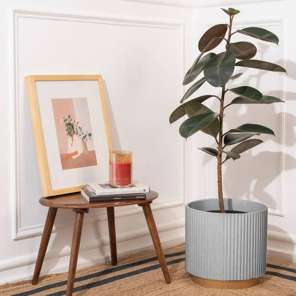 Ripples Home Midori Planter with Base Large - Grey