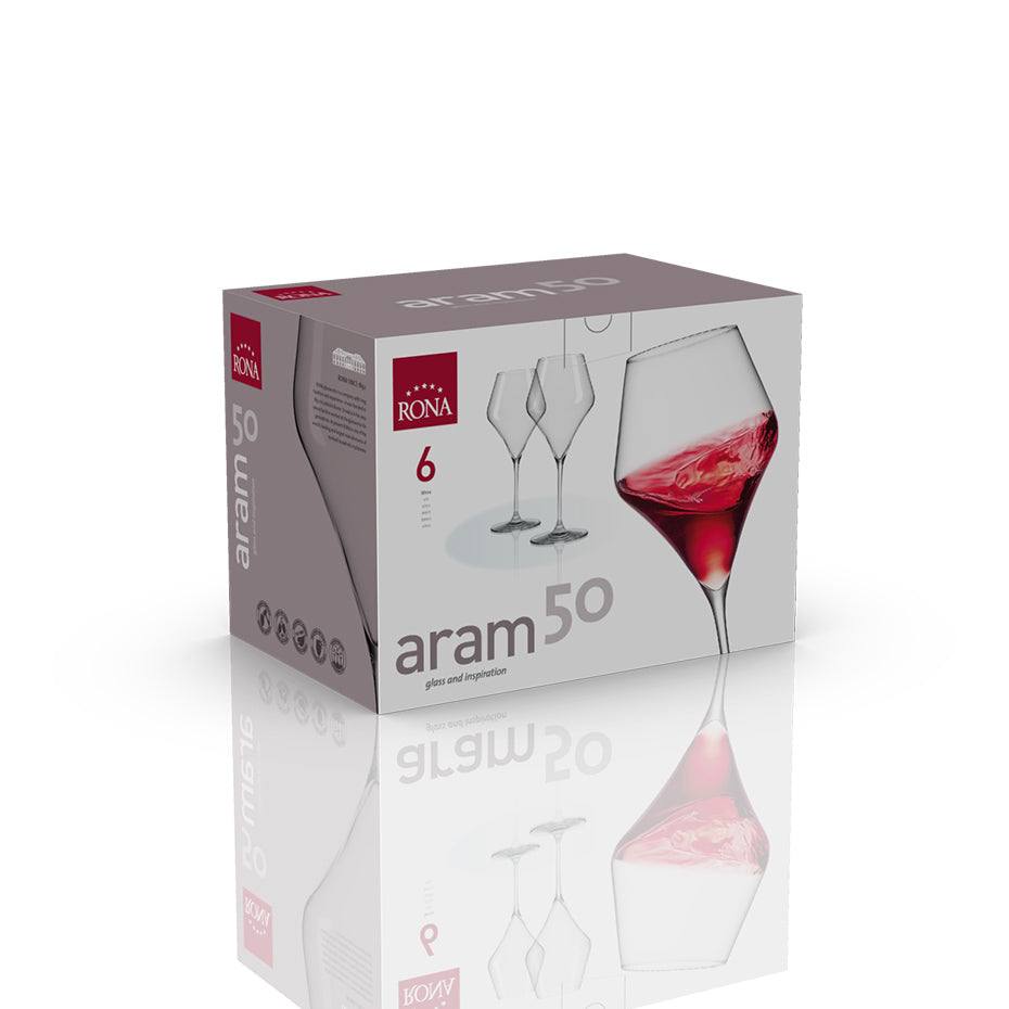 Rona Glass Slovakia Aram Red Wine Glasses 500ml, Set of 6