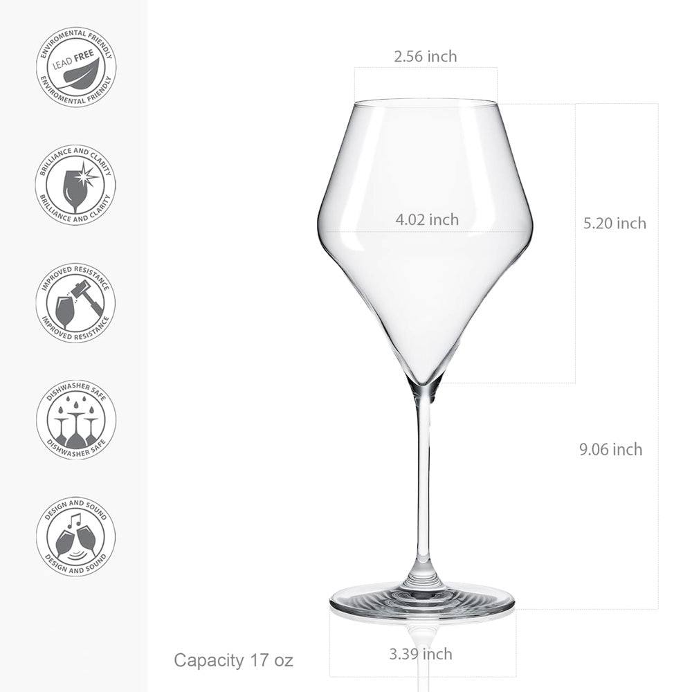 Rona Glass Slovakia Aram Red Wine Glasses 500ml, Set of 6