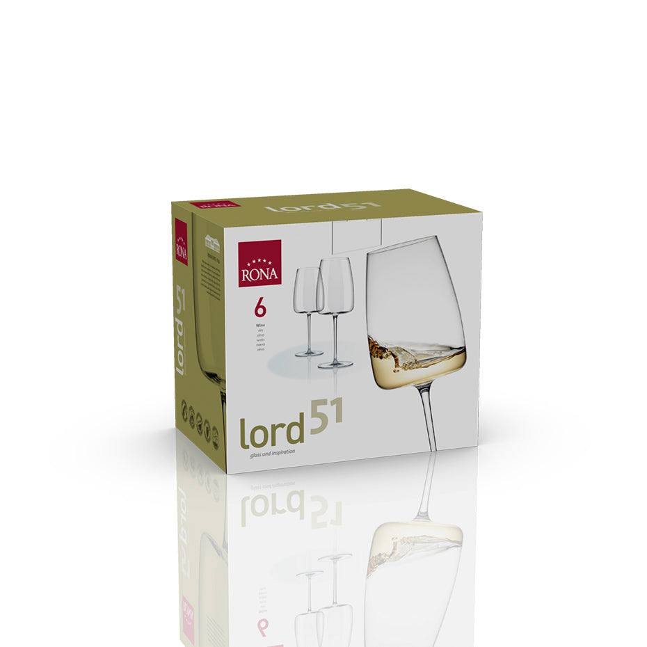 Rona Glass Slovakia Lord White Wine Glasses 510ml, Set of 6