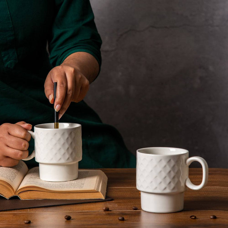 Sagaform Sweden Coffee & More Coffee Mugs, Set of 2 - White